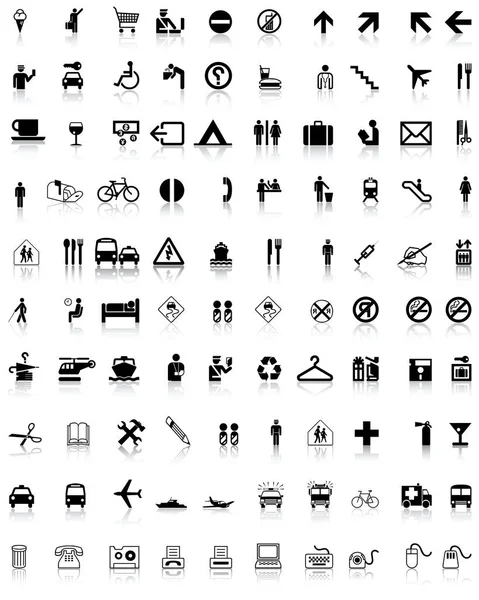 Beyaz arka plan üzerinde siyah Evrensel web Icons set