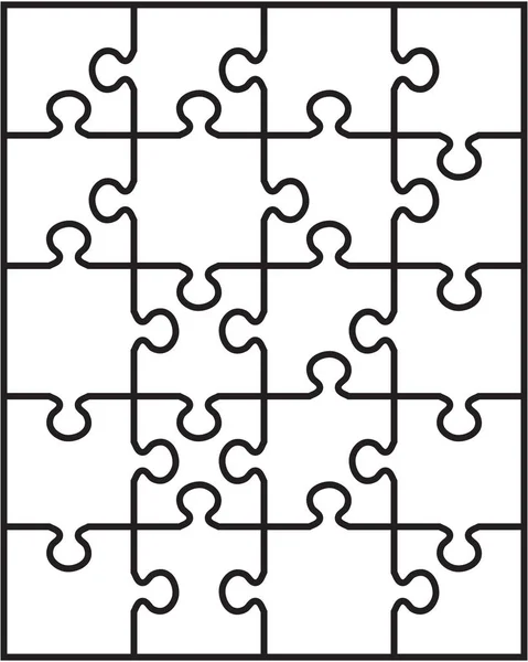 Illustrazione Separata Parti Separate Del Puzzle Bianco — Vettoriale Stock