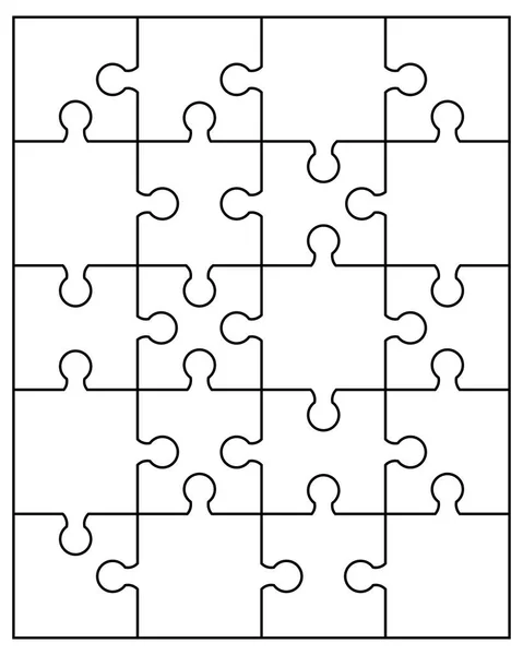 Illustration Einzelner Teile Des Weißen Puzzles — Stockvektor