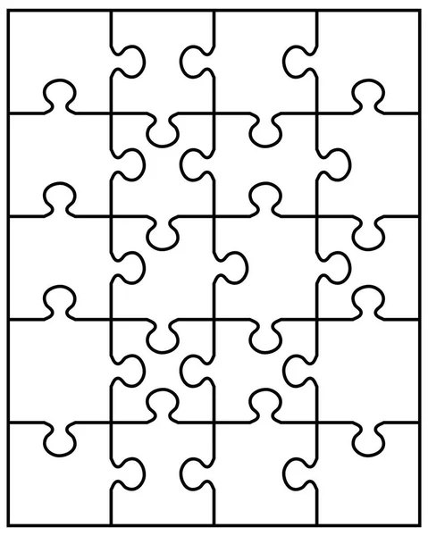 Illustration Einzelner Teile Des Weißen Puzzles — Stockvektor