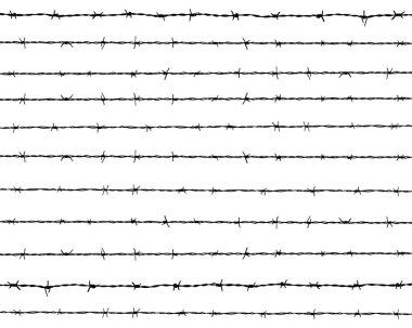 Beyaz bir arka planda dikenli telin siyah silueti