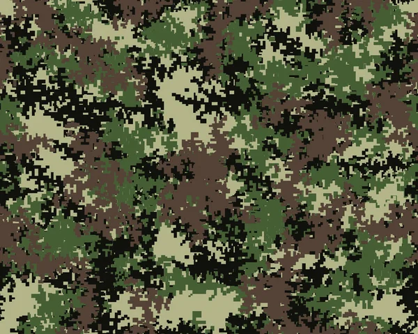Digital Fashionable Camouflage Pattern Military Print Seamless Illustration Wallpaper — Stock Vector
