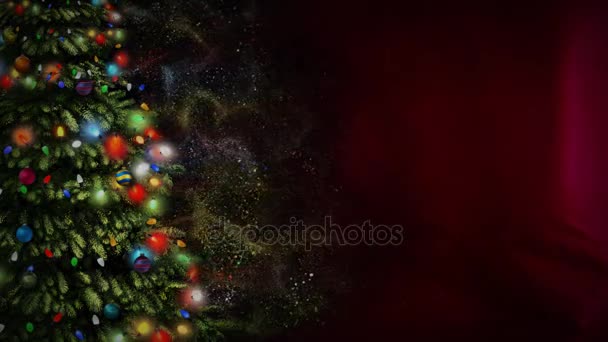 Árbol de Navidad Fondo de partículas 4K Loop — Vídeos de Stock