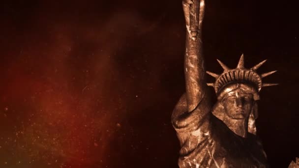 Statua della libertà atmosferica 4K — Video Stock