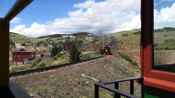 Tren de motor de vapor Cripple Creek CO — Vídeo de stock