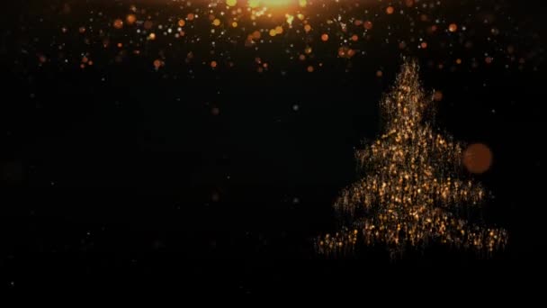 Mutlu yeni yıl altın siyah 4k döngü — Stok video