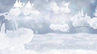 Bulutlu Merry Christmas 4 k kar beyaz