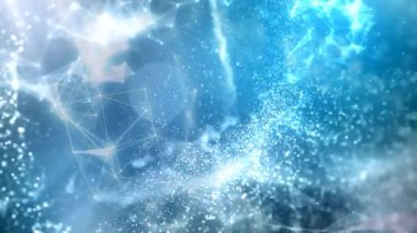 Pleksus parçacıklar 4 k arka plan döngü özellikleri animasyonlu pleksus formları ve parçacıklar bir döngü içinde mavi bir atmosfer dolu mavi 