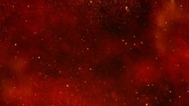 Parlak kırmızı parçacık arka plan 4k döngü Animasyonlu bulutlar, işaret fişeği ve bir döngü içinde yüzen parçacıklar dolu kırmızı bir atmosfer özellikleri