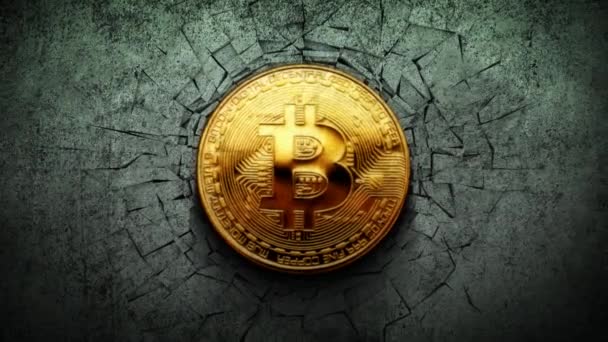 Bitcoin Fal Összeomlik Fekete Lyuk Loop Funkciók Bitcoin Összetörő Egy — Stock videók