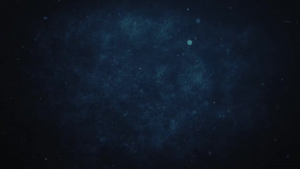 Blue Space Debris Background Loop Features Blue Space Environment Particle — Stock Video