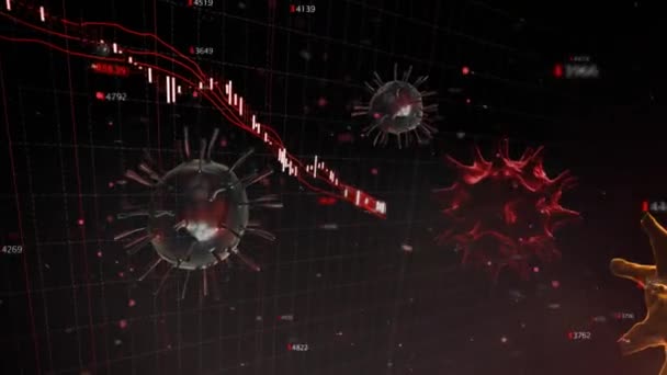 Вірус Індукованого Фондового Ринку Crash Loop Має Представлення Вірусів Протікають — стокове відео