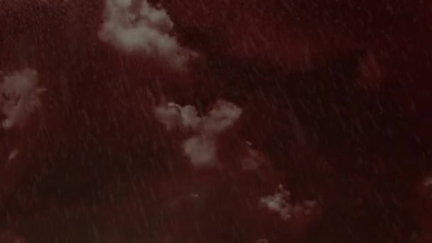 Red Angry Approaching Storm Cuenta Con Nubes Ondulantes Con Tono — Vídeo de stock