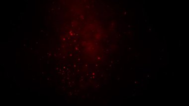 Kırmızı Parçacıklar ve Yükselen Duman Kara Atmosfer 4K döngüsünde ekranın altından yükselen kırmızı duman ve parçacıklar pürüzsüz bir döngü içinde siyah bir atmosfere yükseliyor..