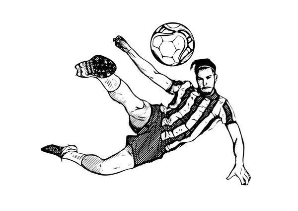Футболист в Action3 — стоковый вектор