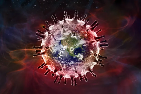 corona virus earth in the space