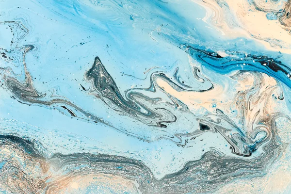 Blue marbling texture. Creative background with abstract oil painted waves handmade surface. Liquid paint. — Stock Image Blue marbling texture. Creative background with abstract oil painted waves handmade surface. Liquid paint. Stock Picture