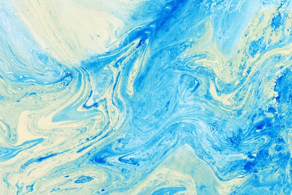 Blue marbling texture. Creative background with abstract oil painted waves handmade surface. Liquid paint. — Stock Photo, Image