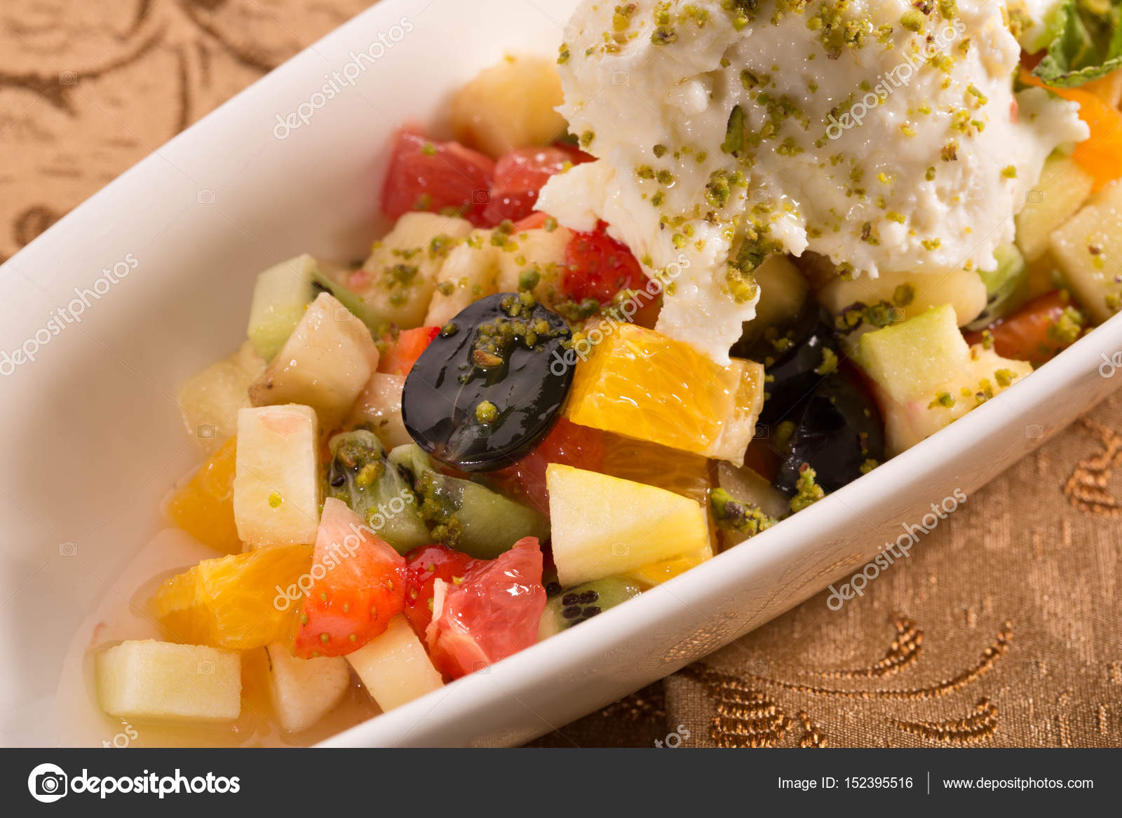 The Lebanese Cottage Cheese With Fresh Fruit With Addition Of