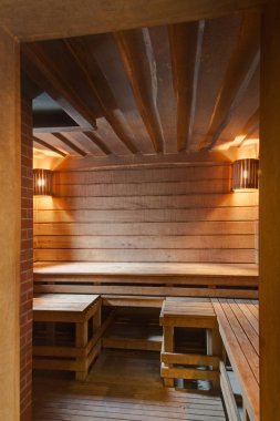 Ahşap sauna ahşap tahta yatak ve banklar