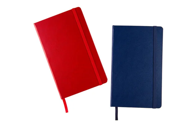 Donkerblauw Boek Rood Boek Met Dunne Rubber — Stockfoto