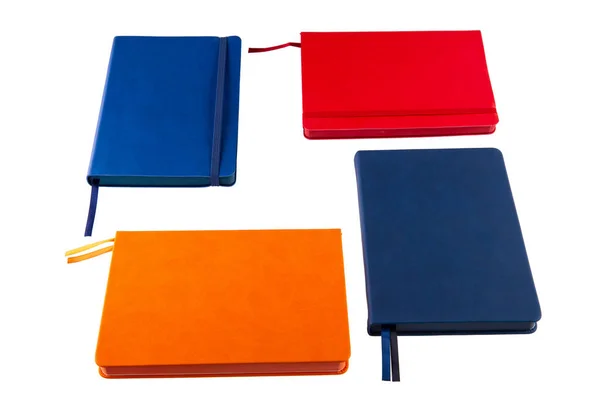 Cuaderno Azul Cuaderno Azul Cuaderno Rojo Cuaderno Naranja — Foto de Stock