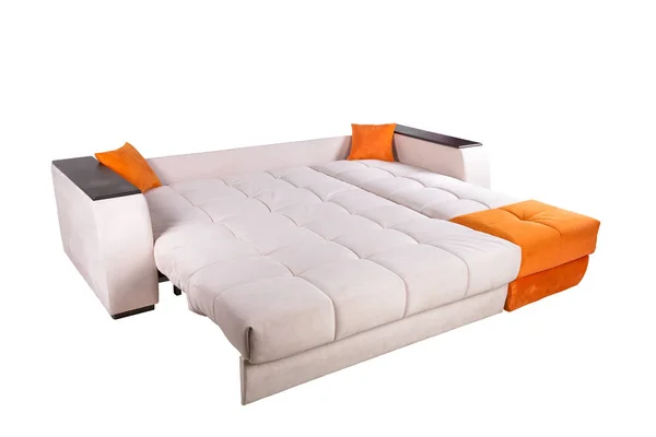 Sofa Klaplamp Met Oranje Inzetstukken — Stockfoto