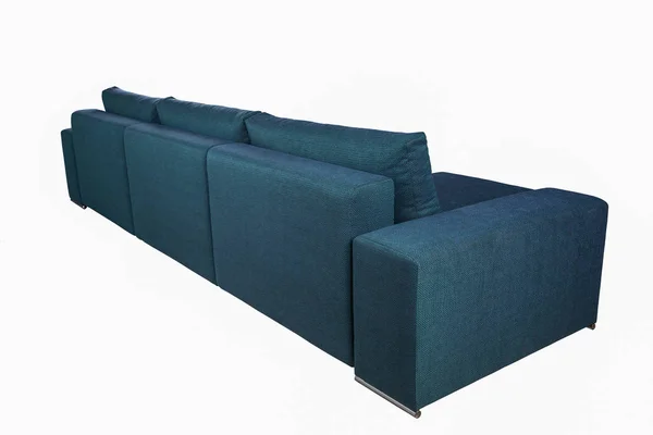 Sofa Dark Green Cushions Side Rear View — ストック写真