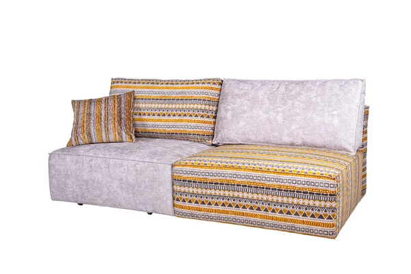 Podwójna Sofa Dużymi Poduszkami — Zdjęcie stockowe