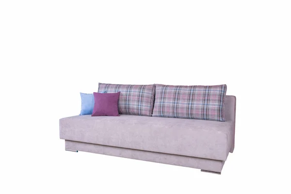 Sofa Ohne Seiten Mit Großen Kissen Aus Faser — Stockfoto