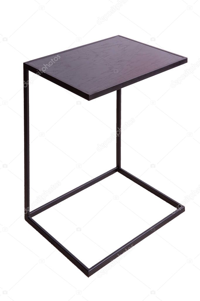 Black table with black wood coating