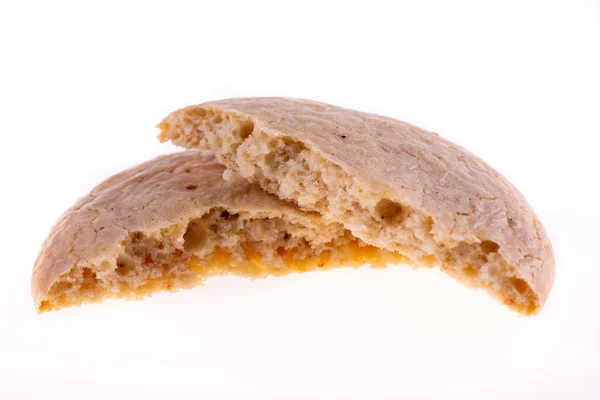 燕麦饼干 白底薄饼 — 图库照片