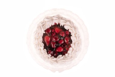 Vanilyalı kremalı dutlu pasta.