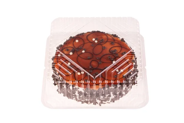 Bolo Caramelo Com Chocolate Embalagem — Fotografia de Stock