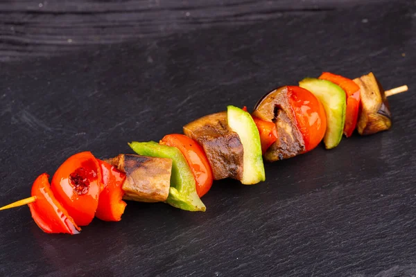 Shashlik Zeleniny Rajčat Dřeně Sladkého Pepře Grilovaný — Stock fotografie