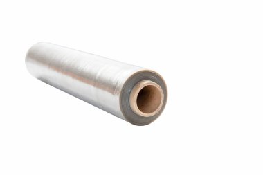 Malları ve kargoları paketlemek için şeffaf bir film.