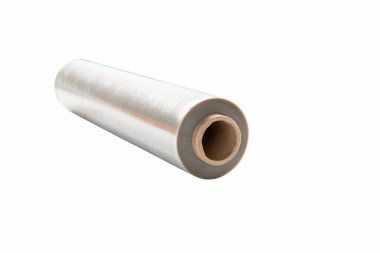 Malları ve kargoları paketlemek için şeffaf bir film.