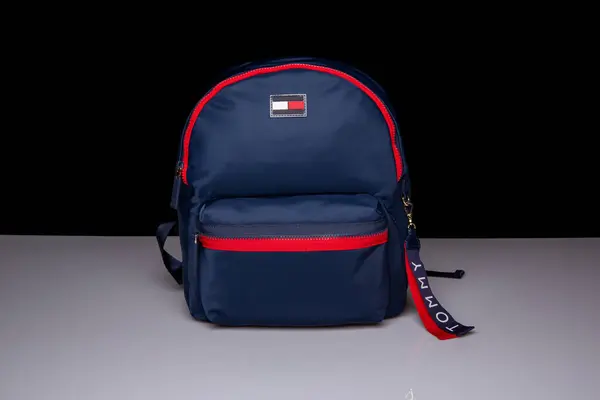 Moskau Russland 2020 Der Rucksack Von Tommy Hilfiger Wasserabweisendes Nylon — Stockfoto