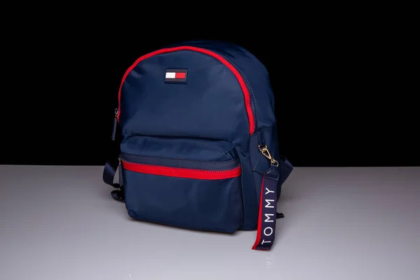 Moscou Rússia 2020 Mochila Tommy Hilfiger Nylon Repelente Água Elementos — Fotografia de Stock