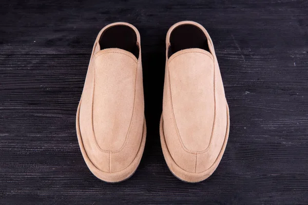 Home Slippers Made Natural Leather Multicolored Different Size Different Color — Stock Photo, Image