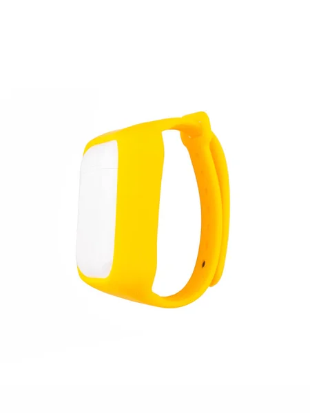 Rubber Strap Headphones Airpods Wristband Yellow Stock Image