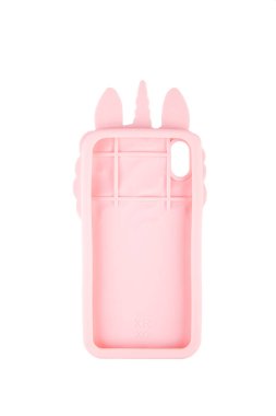 Moskova, Rusya - 01 / 23 / 2020: iPhone X / HS 'i kapsayan plastik kaplama, çok renkli, hayvan çizimleriyle