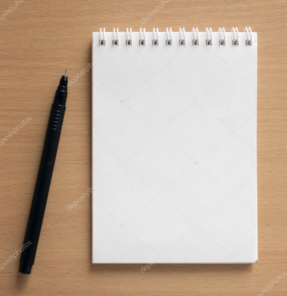Top view of spiral blank notebook