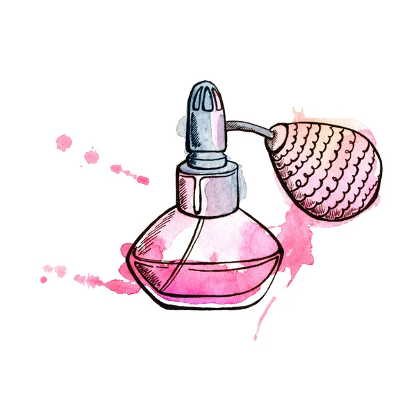 Pink perfume bottle with pump