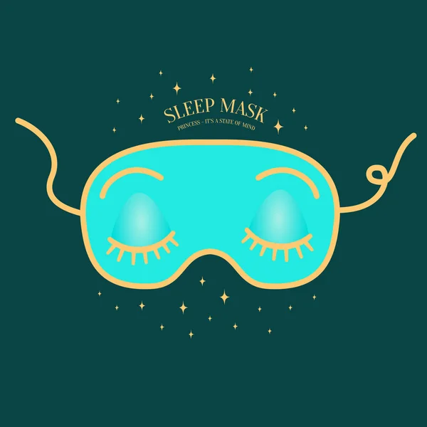Masque de sommeil pour princesse — Image vectorielle