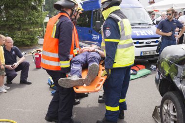 Aachen (Almanya) 09 Temmuz 2017. Ambulans Servisi 4. Kurtarma ekibi