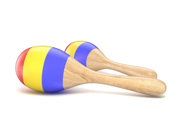 Juguete de madera maracas. 3D — Foto de Stock