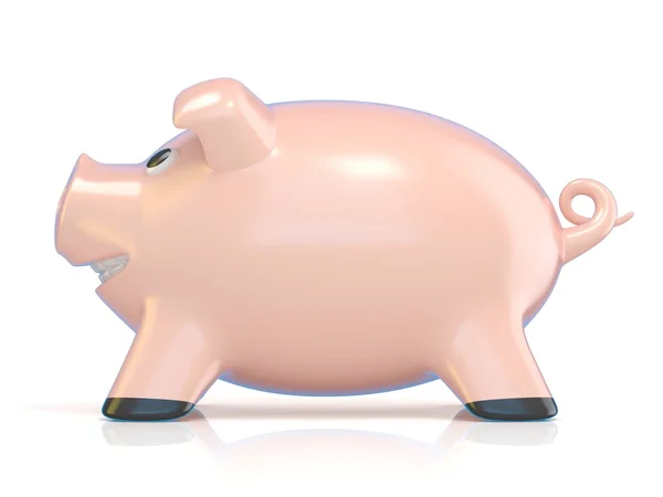 Conceito de banco porquinho, porco cerâmico. 3D — Fotografia de Stock