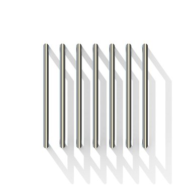 Gümüş, çelik tel ile dikey gölgeler kare. 3D