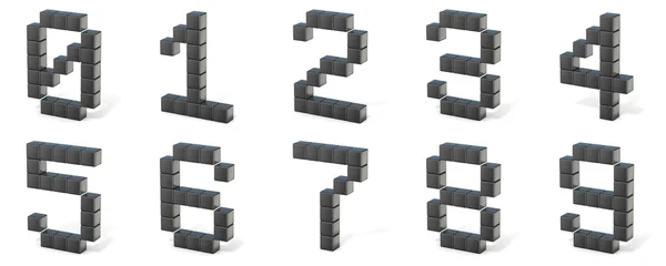 8-bitowy czcionki. Numerów. 3D — Zdjęcie stockowe